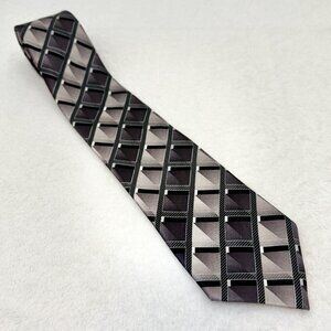 Cambridge Classic Geometric Silk Tie Purple Gray Regular Traditional